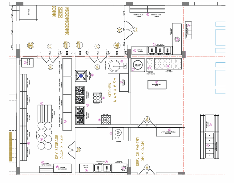 Restaurant Kitchen Architectural Layout